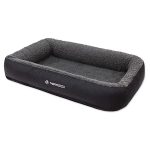 A grey Thermotex pet bed with raised sides